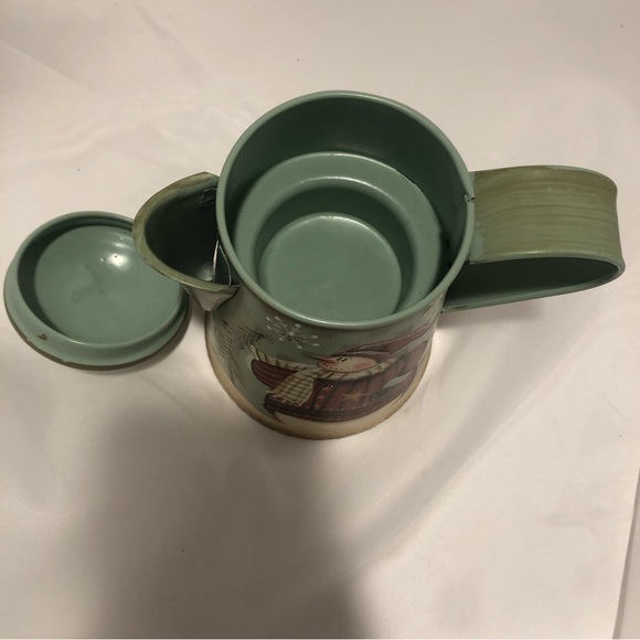 Yankee Candle Vintage/Primitive Style Metal Teapot Votive Candle Holder Snowman - Picture 2 of 7